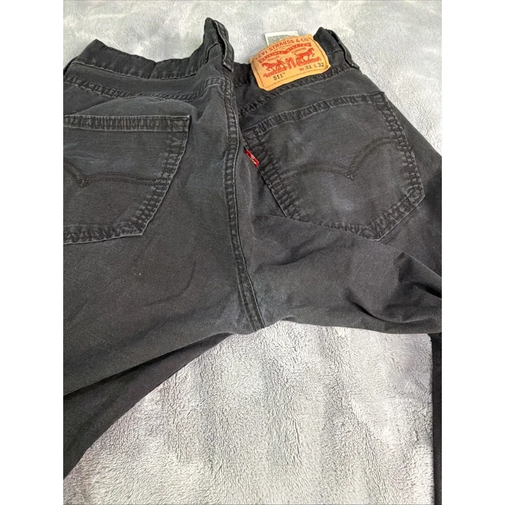 Levi's 511 Slim Fit Jeans Men's 31x32 Black Stretch Lightweight Denim